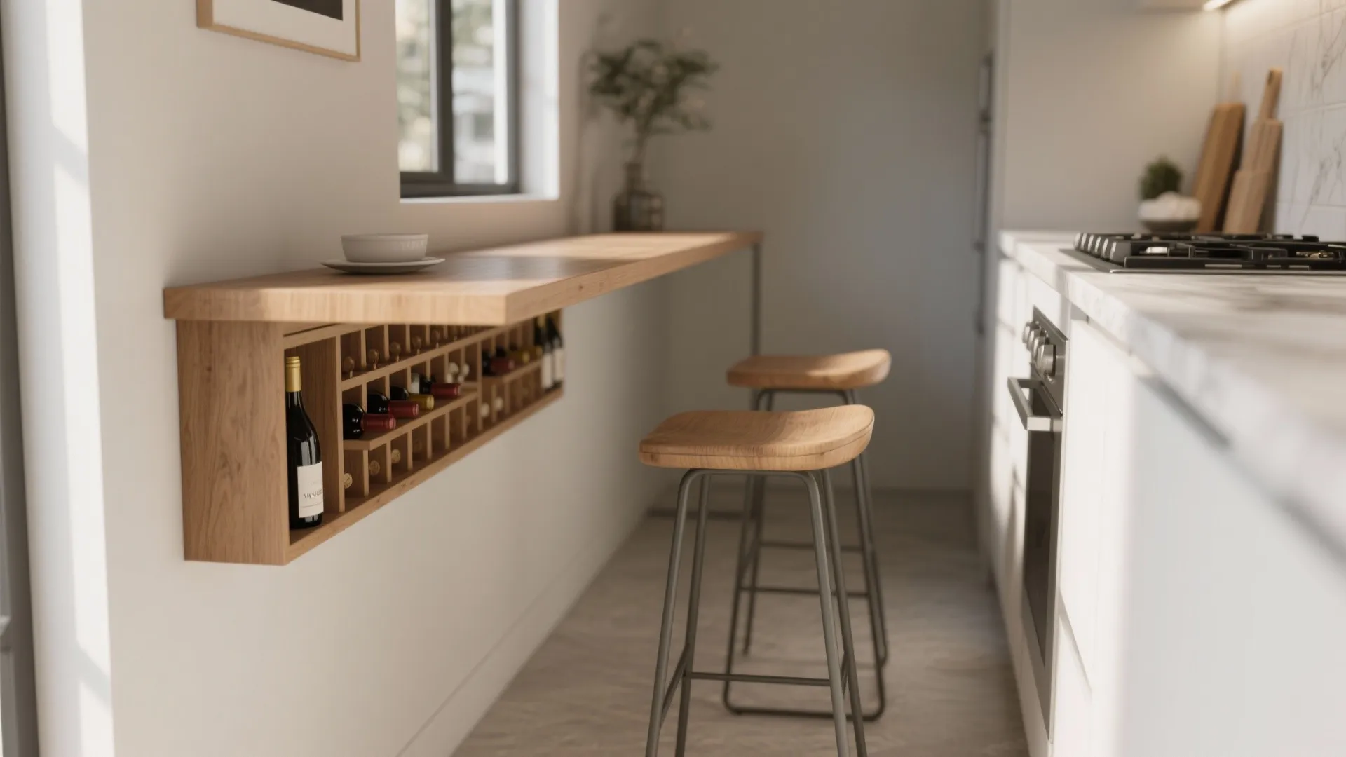 Idea 3: Slim Bar Table Along the Wall