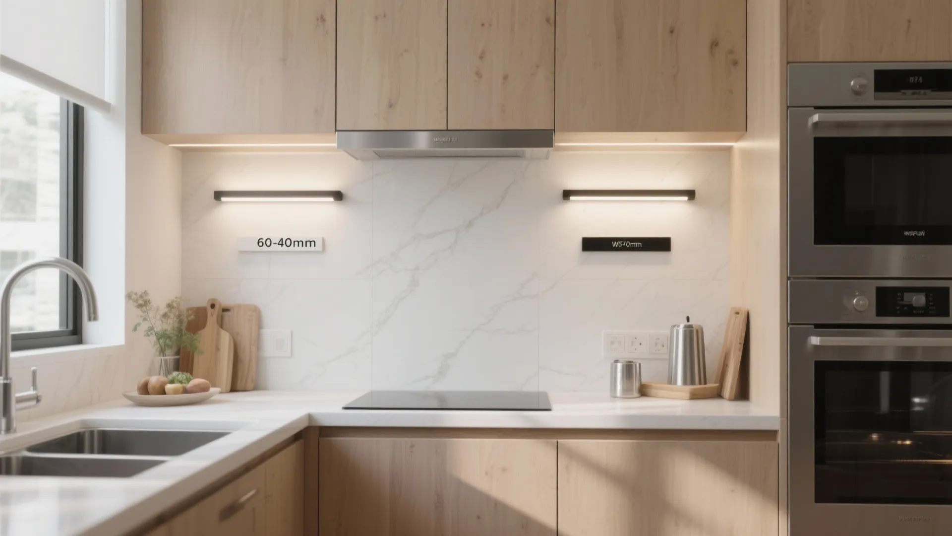 Slim fixtures to free counter space