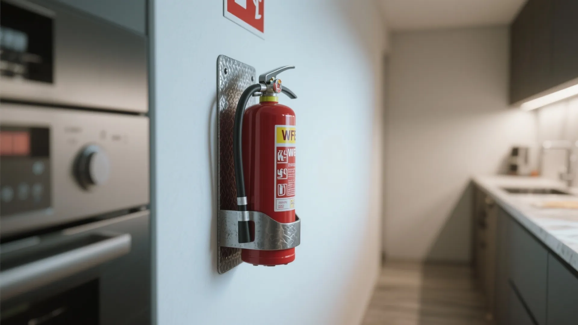 1. Slim, wall-mounted extinguisher