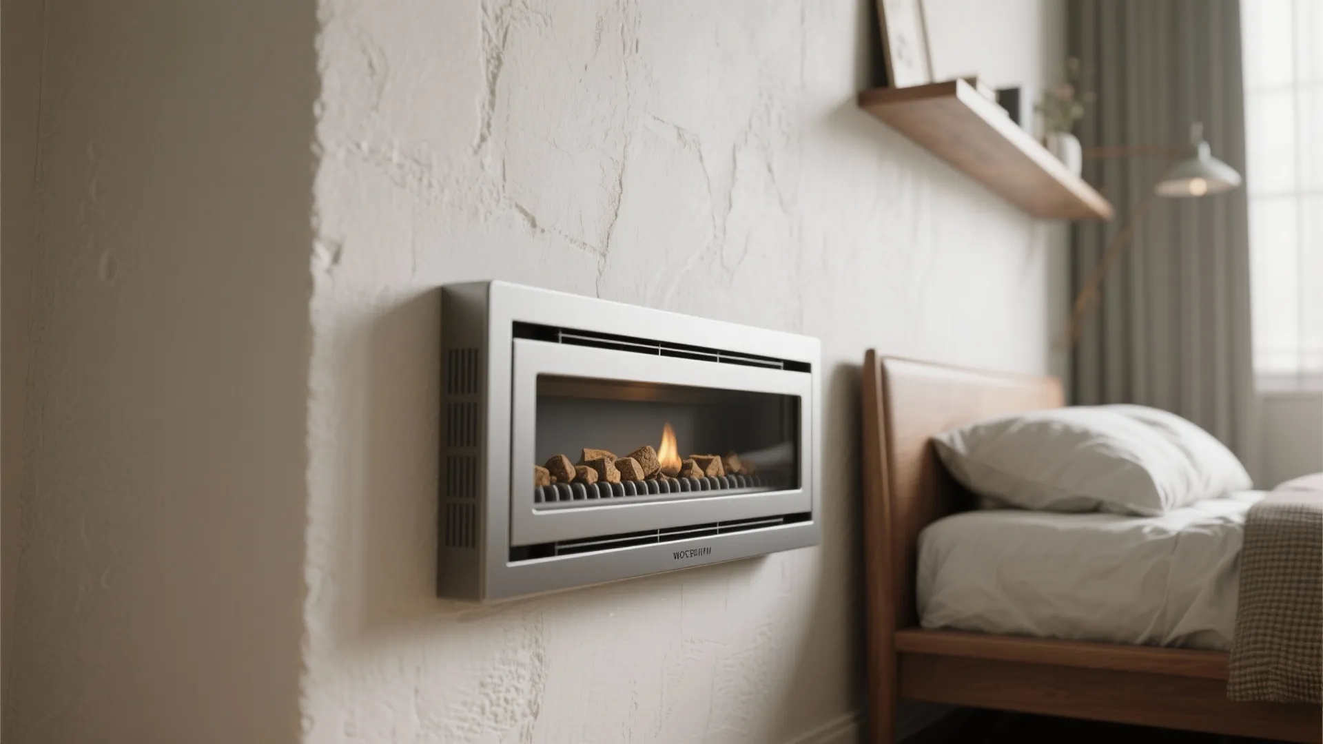 1. Slim wall-mounted pellet stove