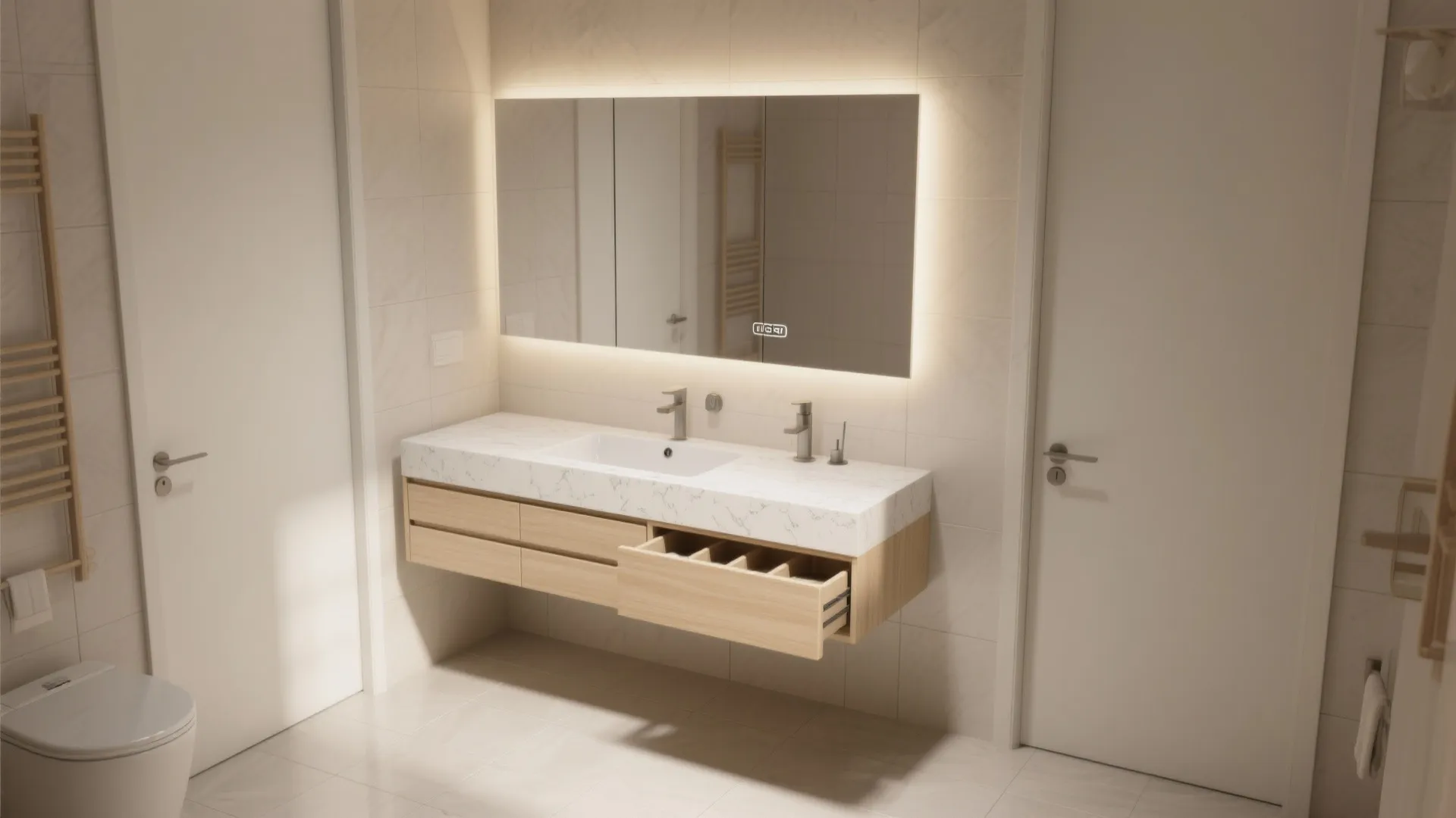 1. Slim wall-mounted vanities
