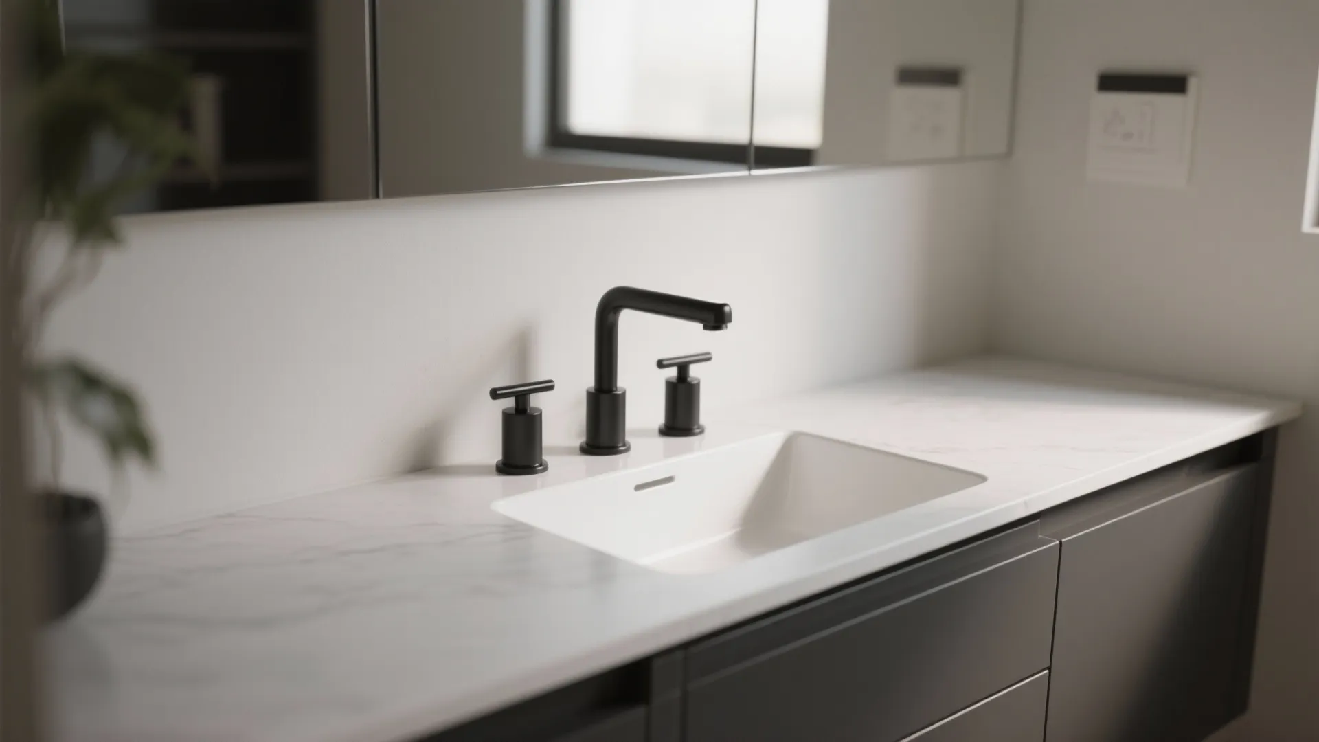 1. Slim widespread faucet for narrow vanities