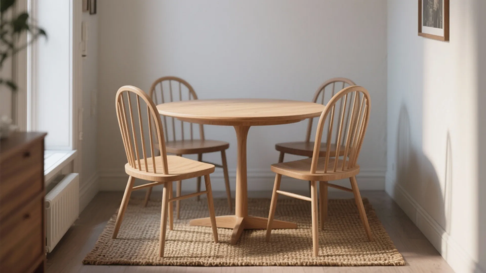 1) Slim Wooden Chairs with Gentle Curves