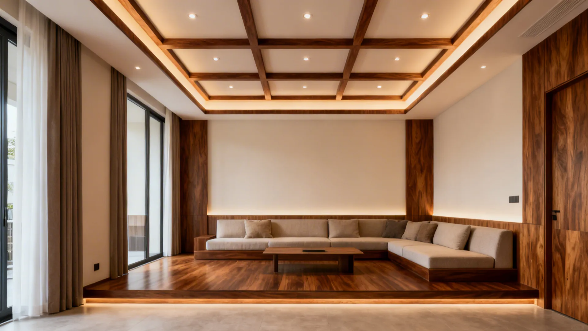 Wood Accent Coffers (Slim) with Warm LEDs