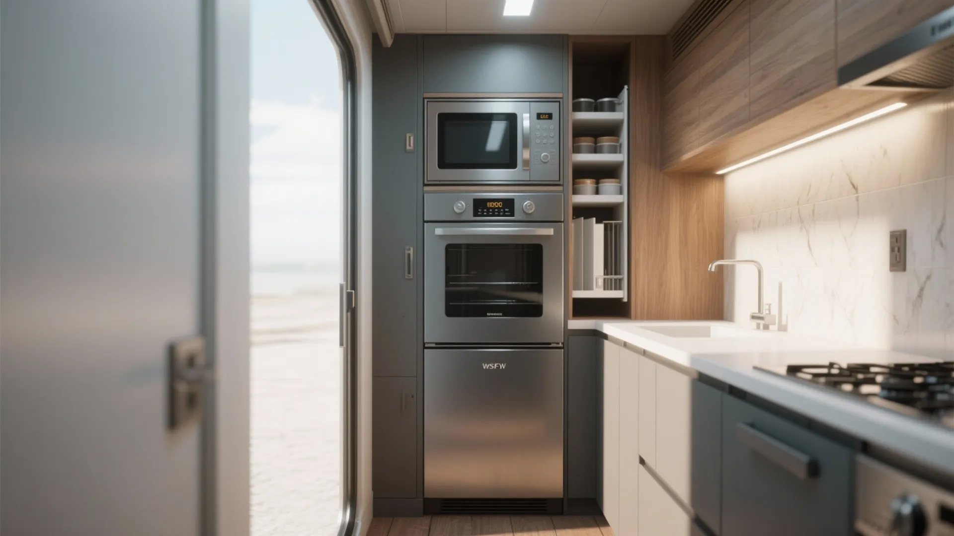 Slimline appliances and vertical cook zones