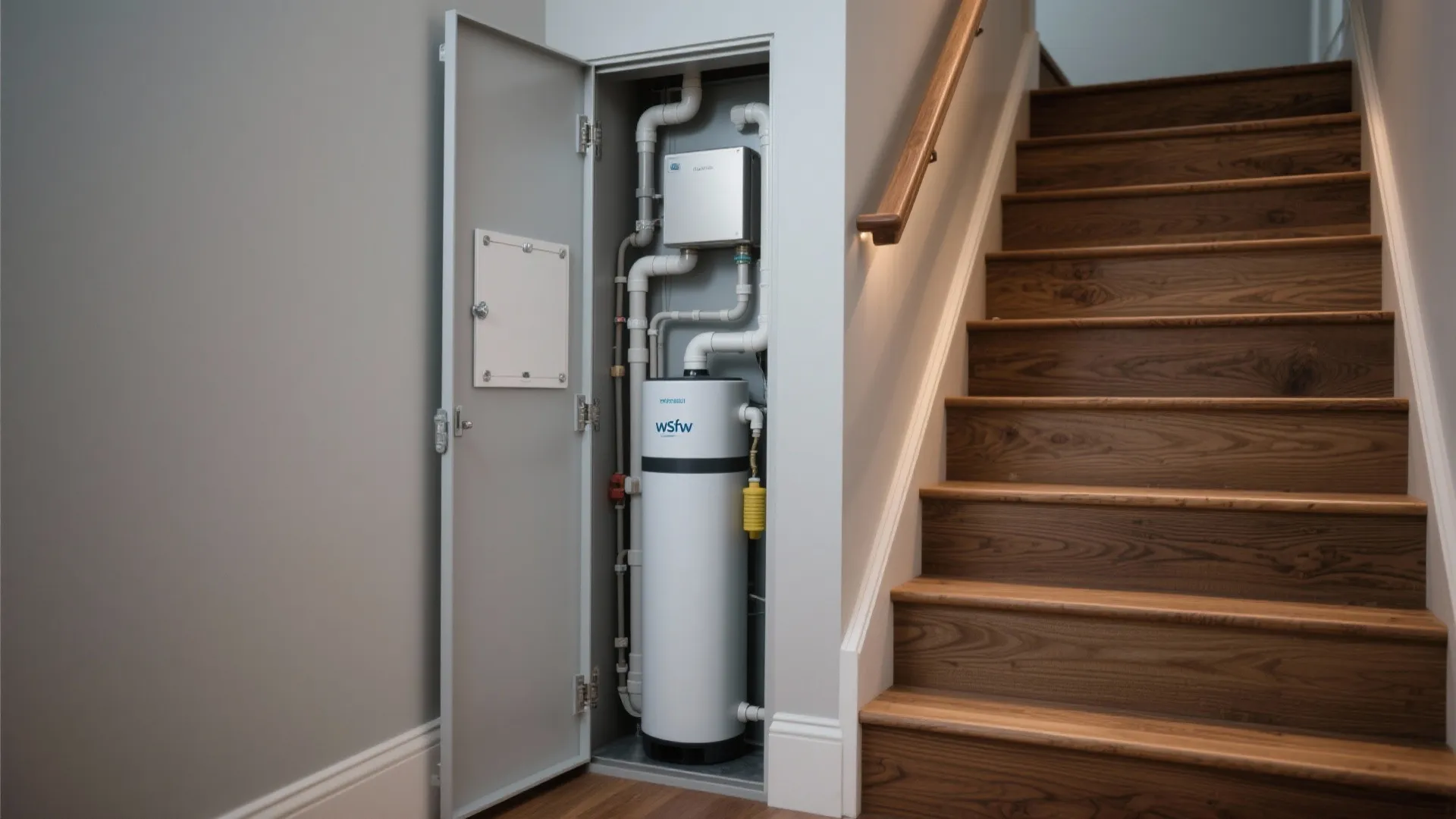 4. Slimline whole-home softener in a vertical chase