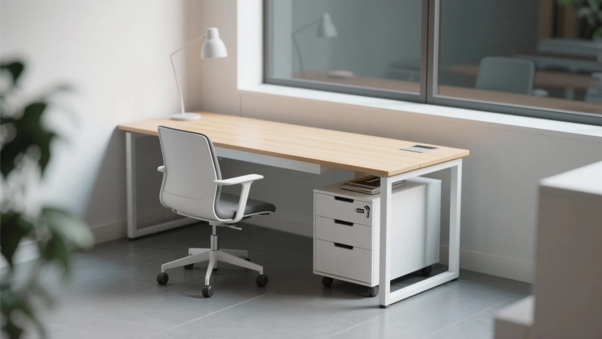6. Slimline Desk with Mobile Pedestal