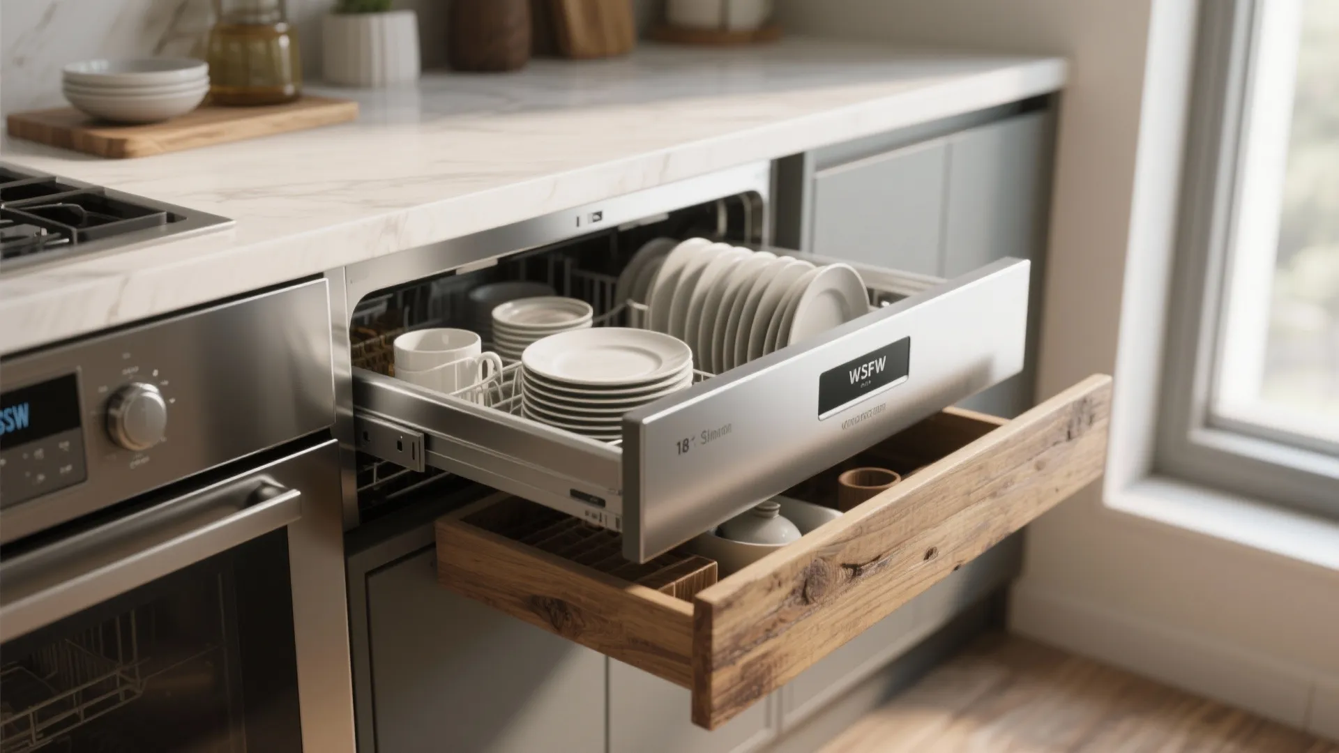 1. Slimline dishwasher