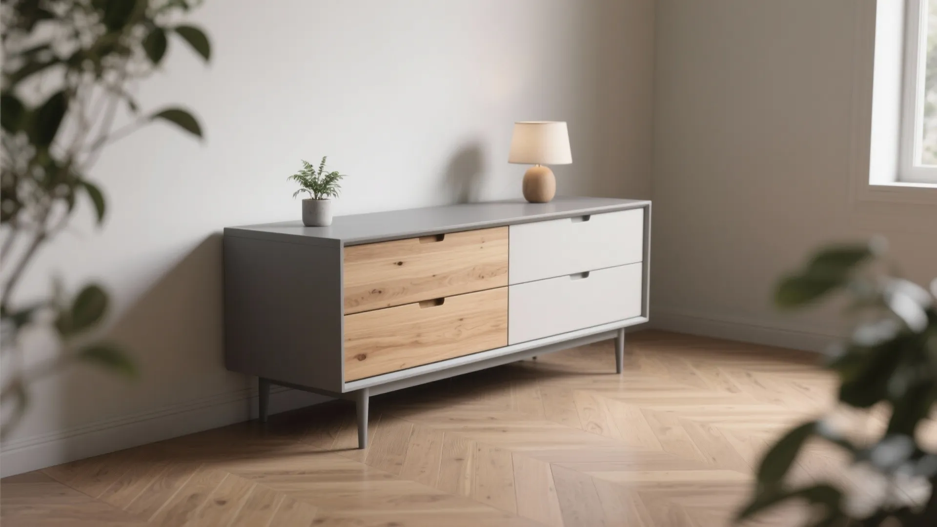 3. Slimline dresser with mixed finishes