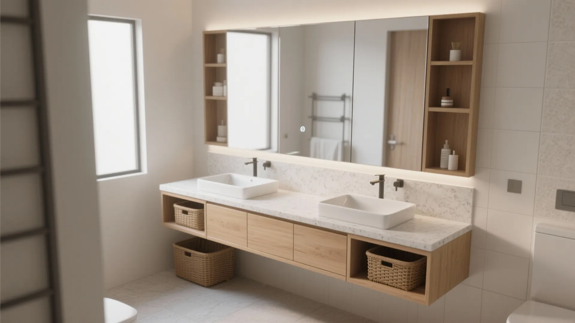 1. Slimline Floating Vanity Duo