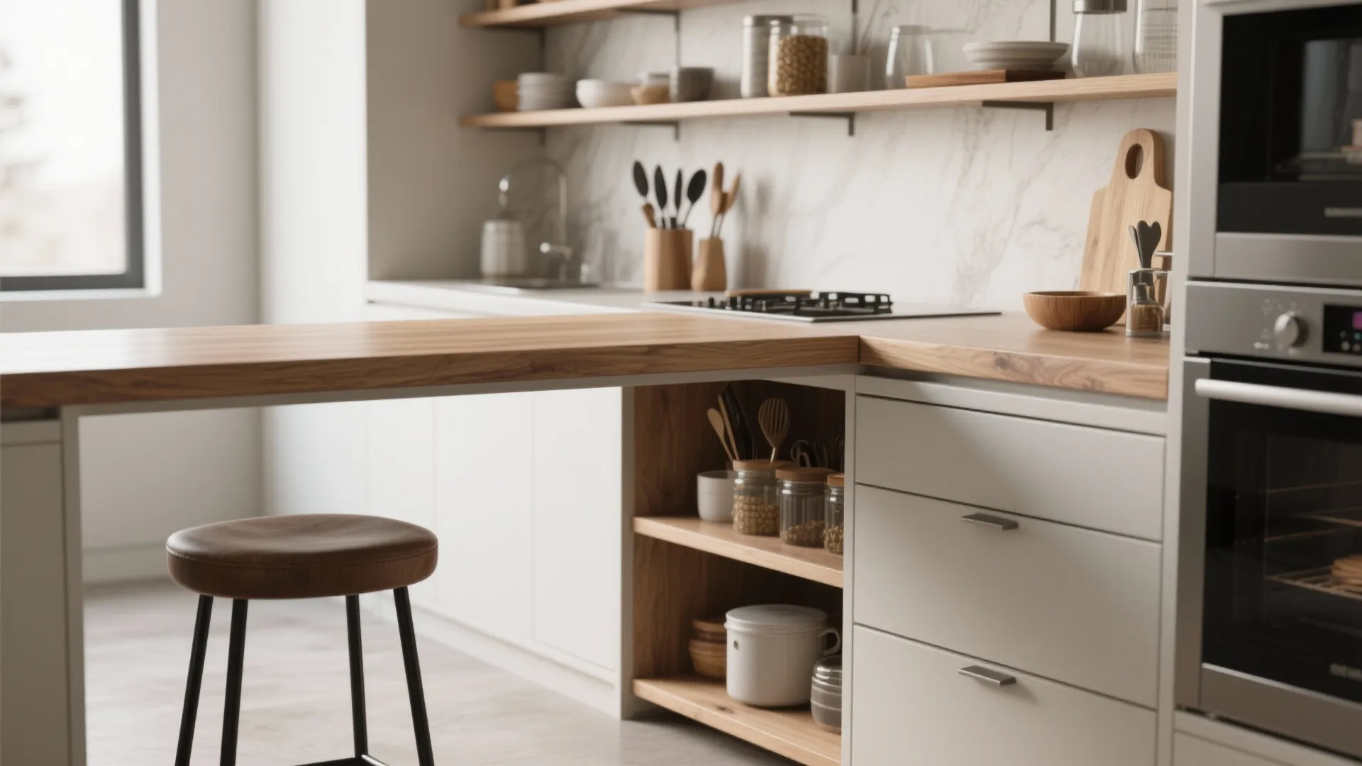 1. Slimline island with built-in storage