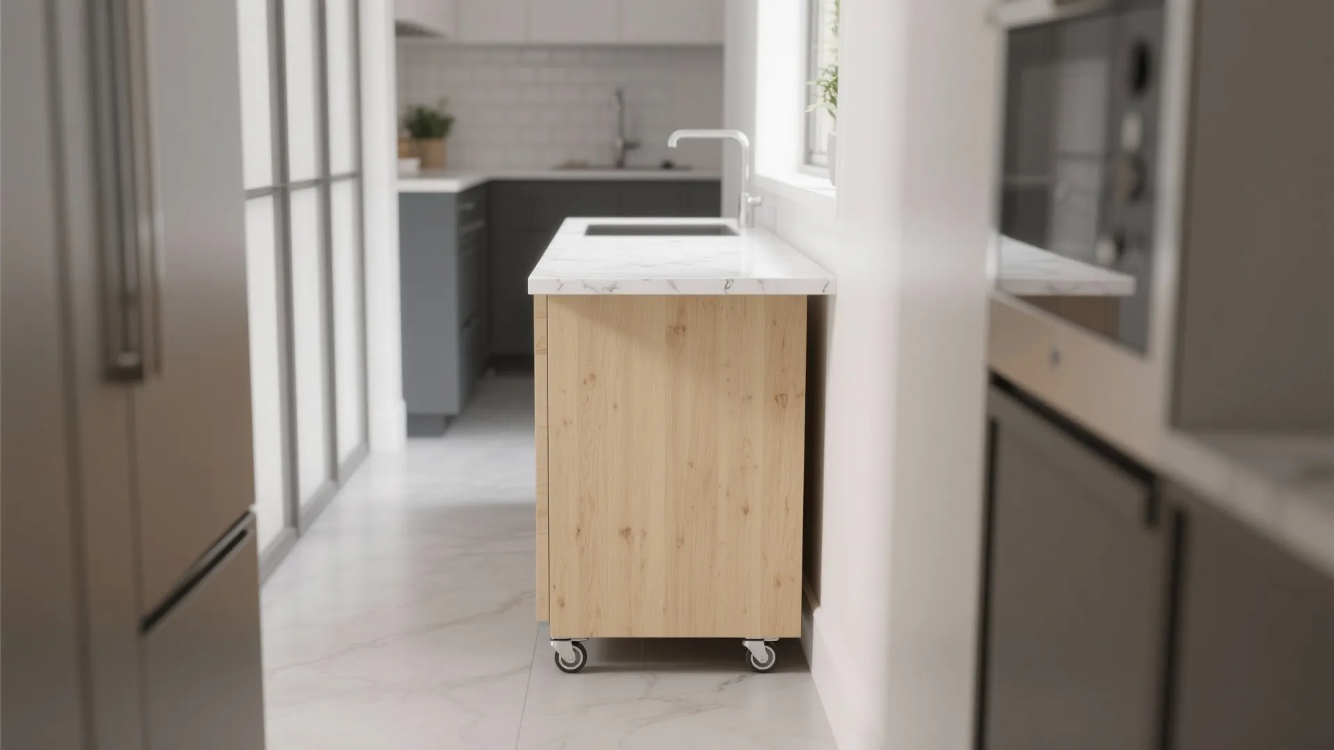 1. Slimline Island on Wheels