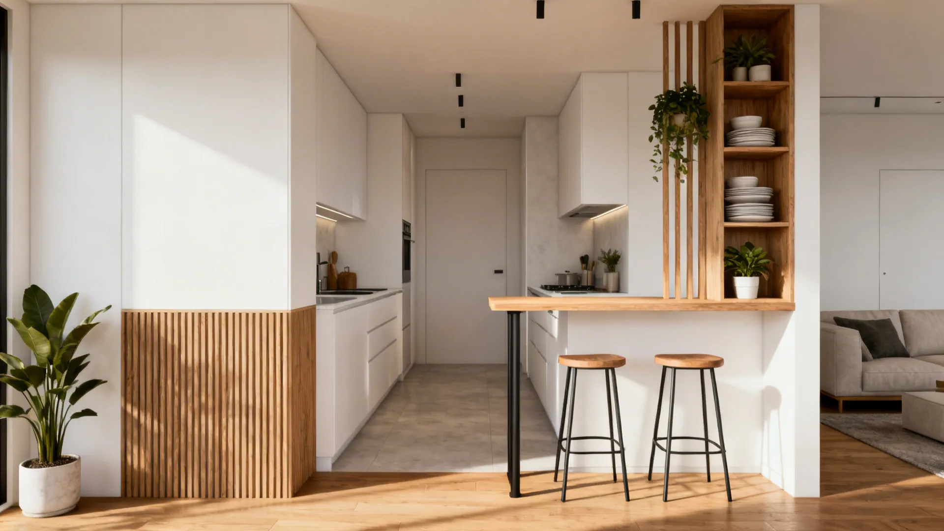 5. Slimline kitchen-adjacent setups and vertical storage