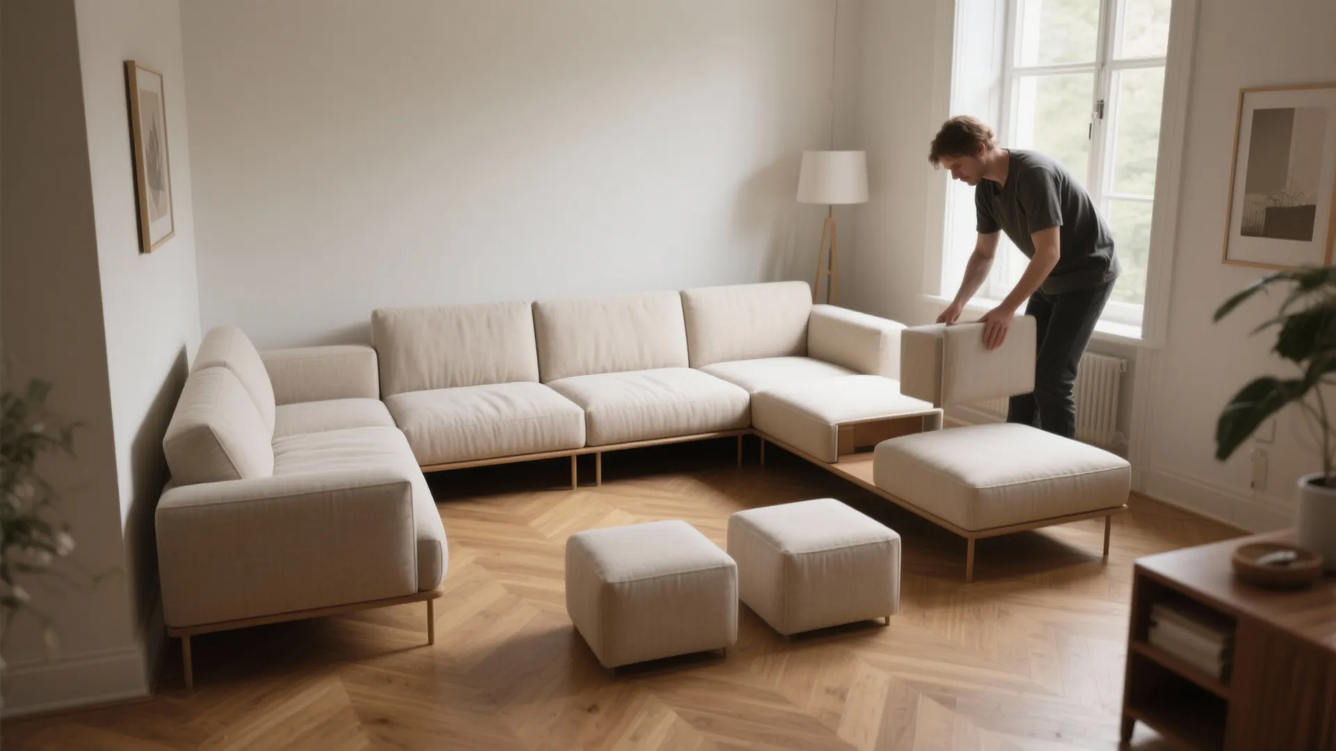 1. Slimline modular sofas
