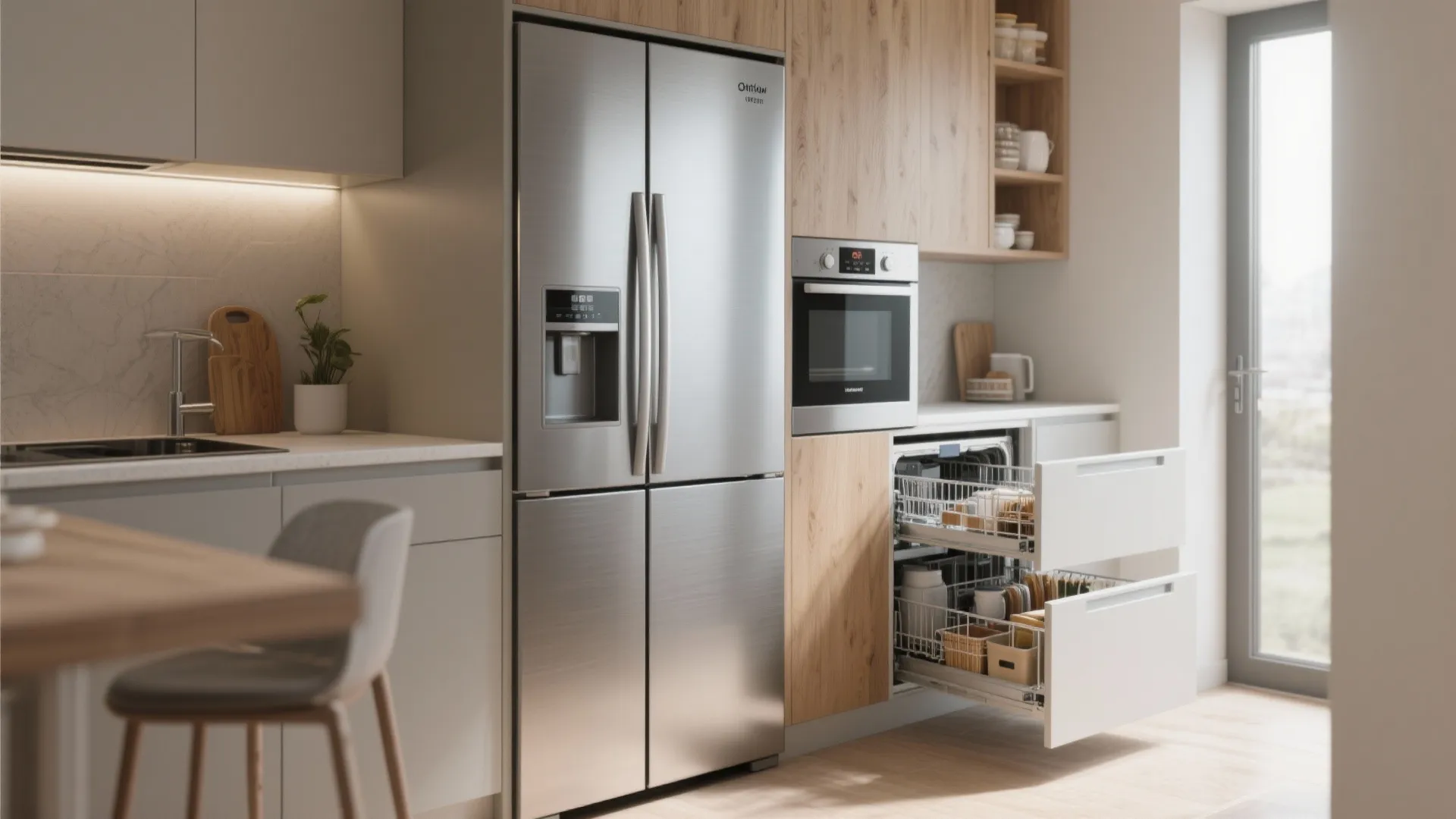 1. Slimline Appliances and Integrated Storage