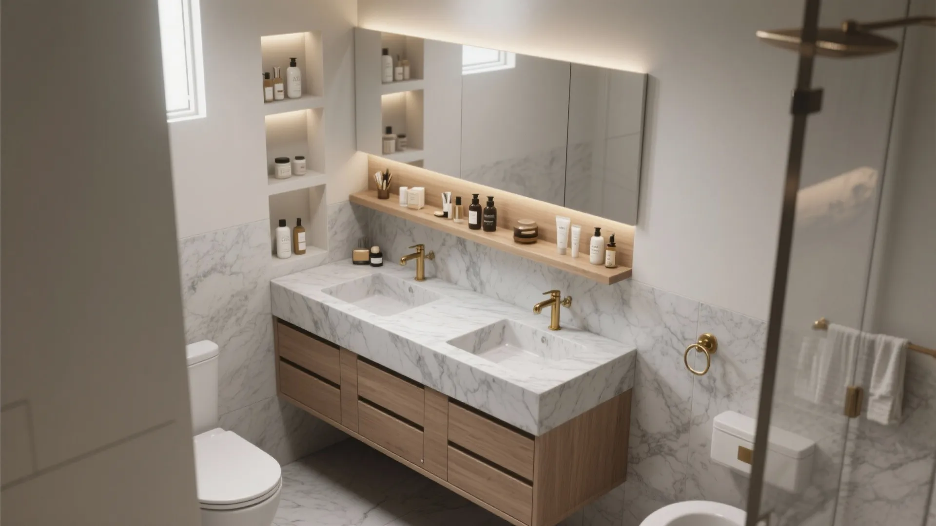 4. Slimline vanity and integrated storage