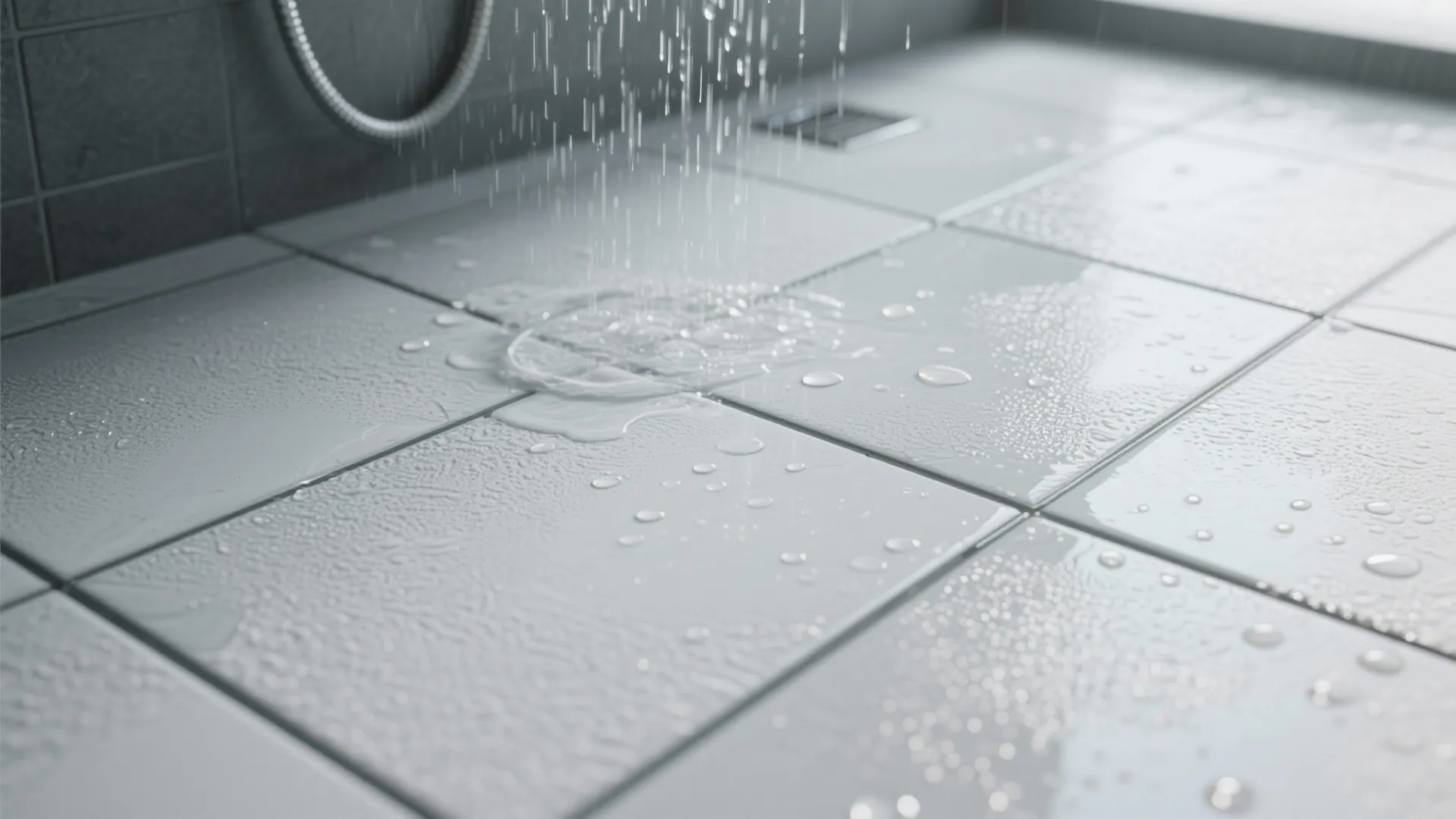 Textured, slip-resistant tiles in wet zones