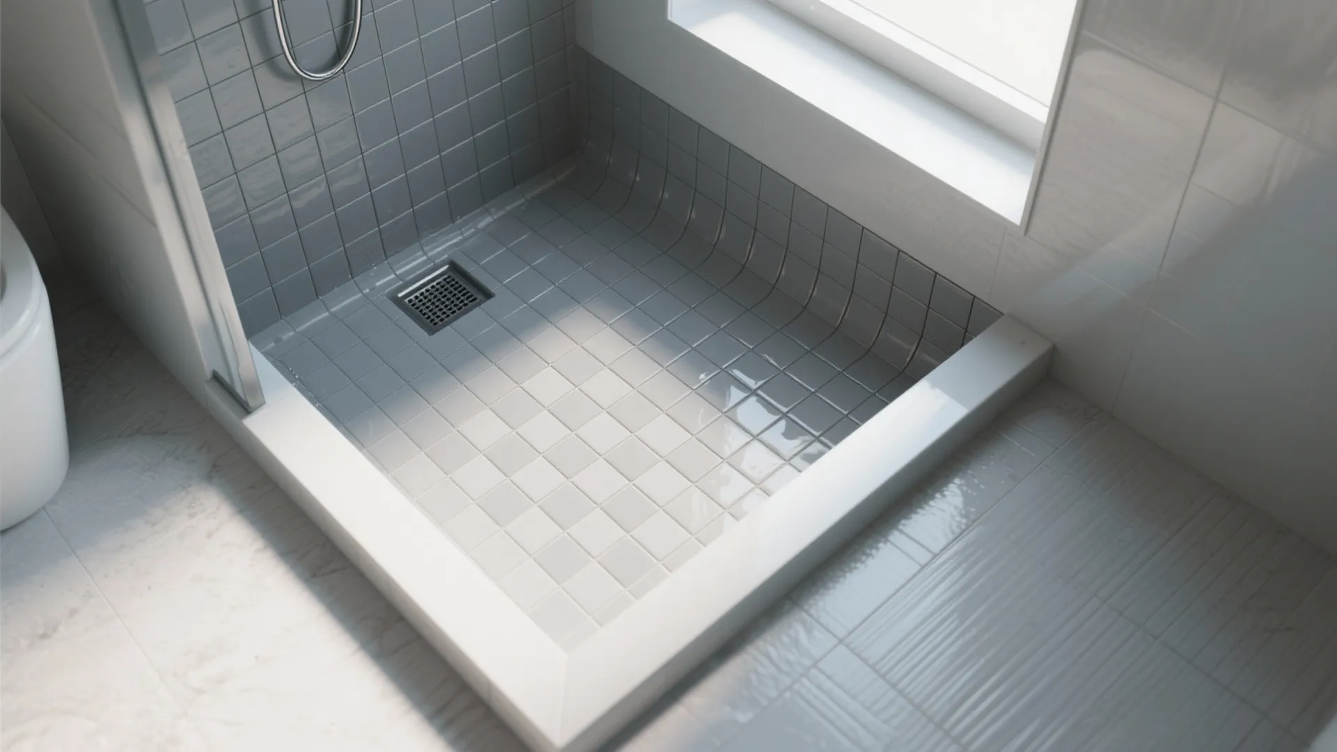 2) Textured slip-resistance: matte mosaics and micro-flutes