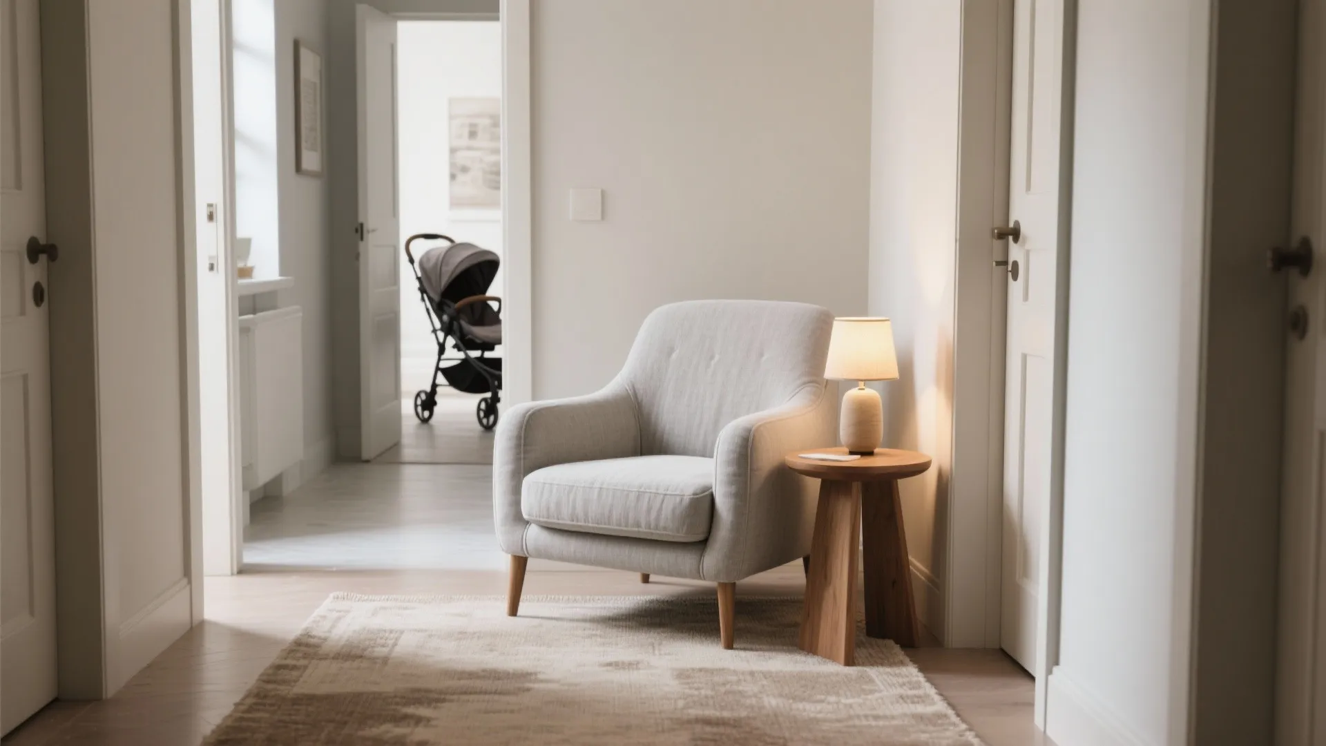 3. Compact upholstered slipper chair