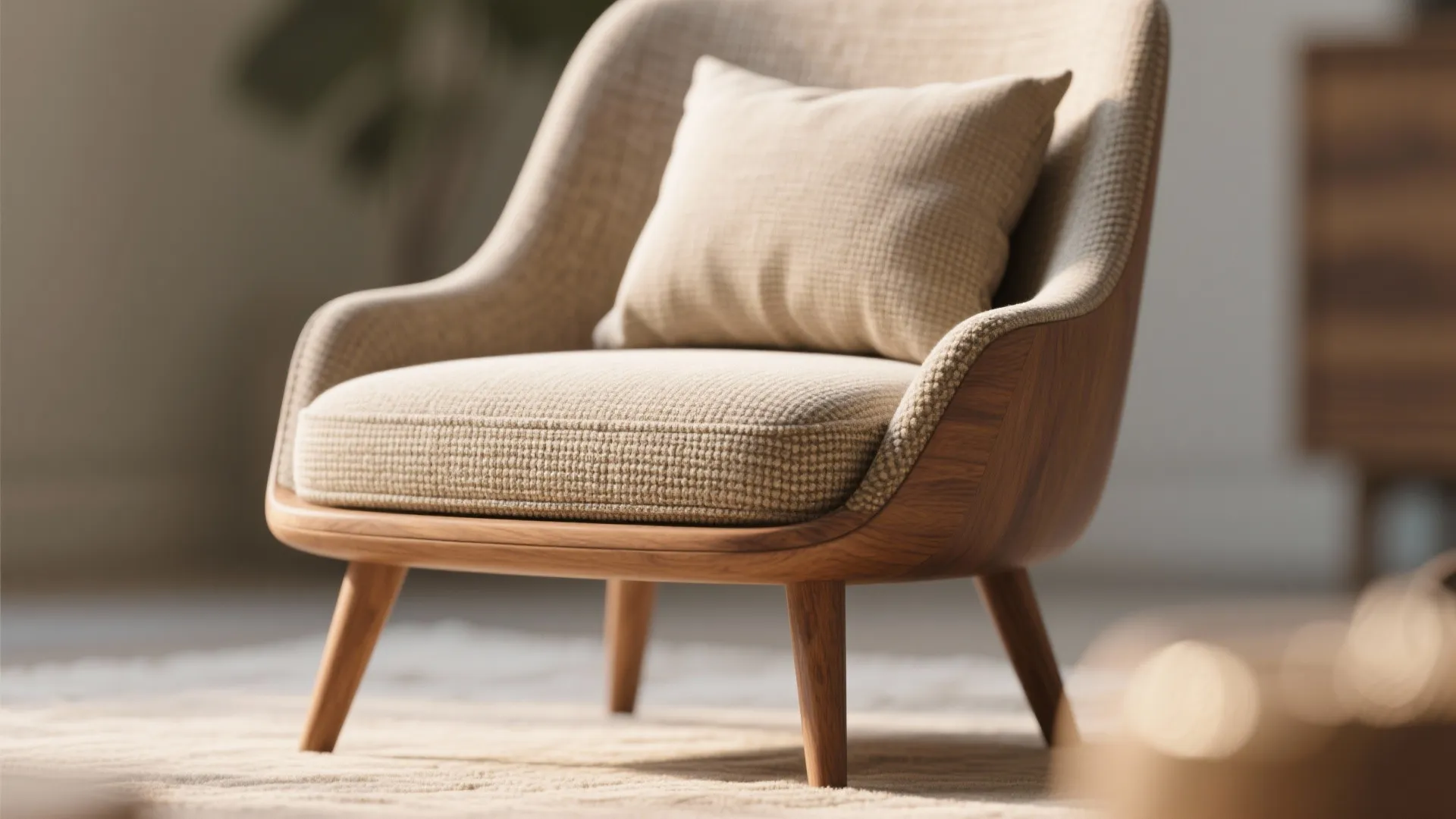 1. Compact slipper chair with tapered legs