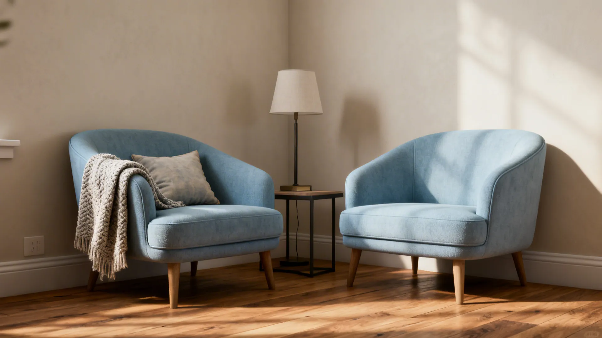 2. Light blue slipper chairs for tight corners