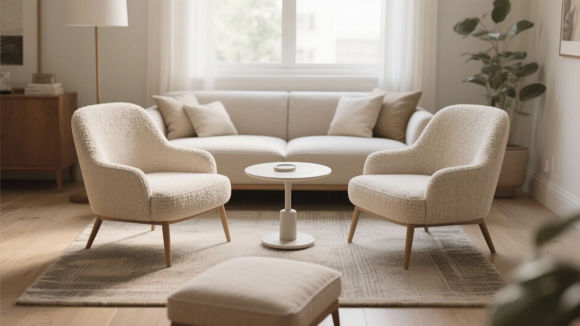 Right-size chairs and a petite table that moves