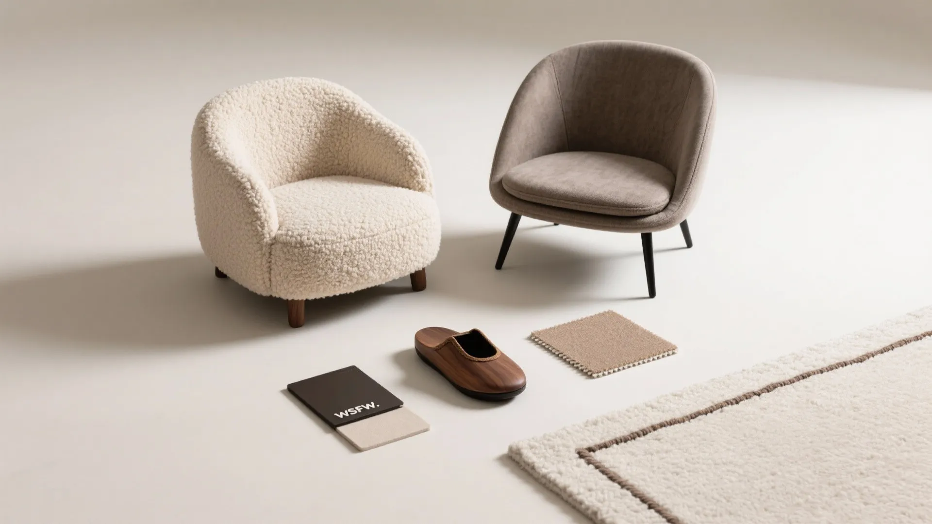 2) Armless slipper chairs to save width