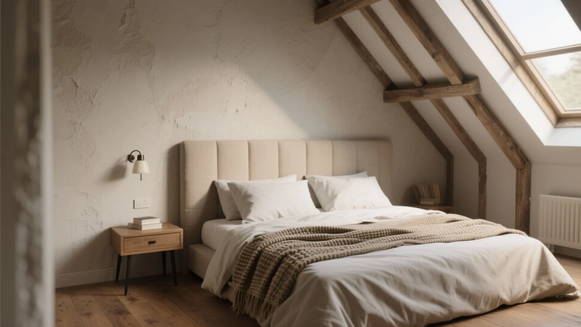 1. Embrace the slope with the bed as the focal point