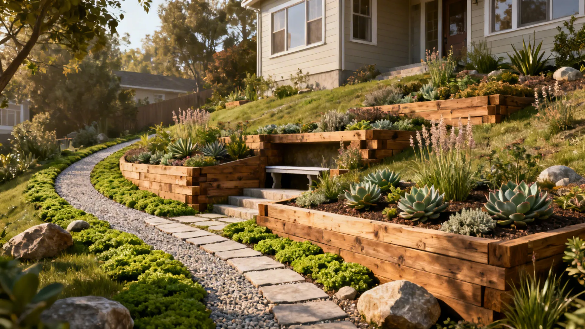 5 Small Sloped Front Yard Ideas