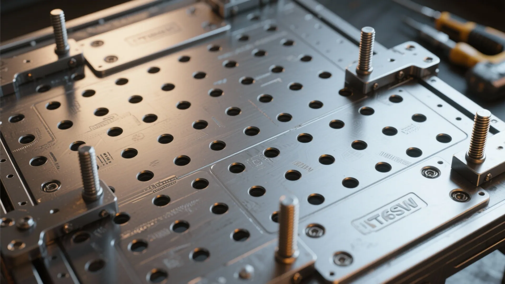 3. Modular slotted top with fixture holes