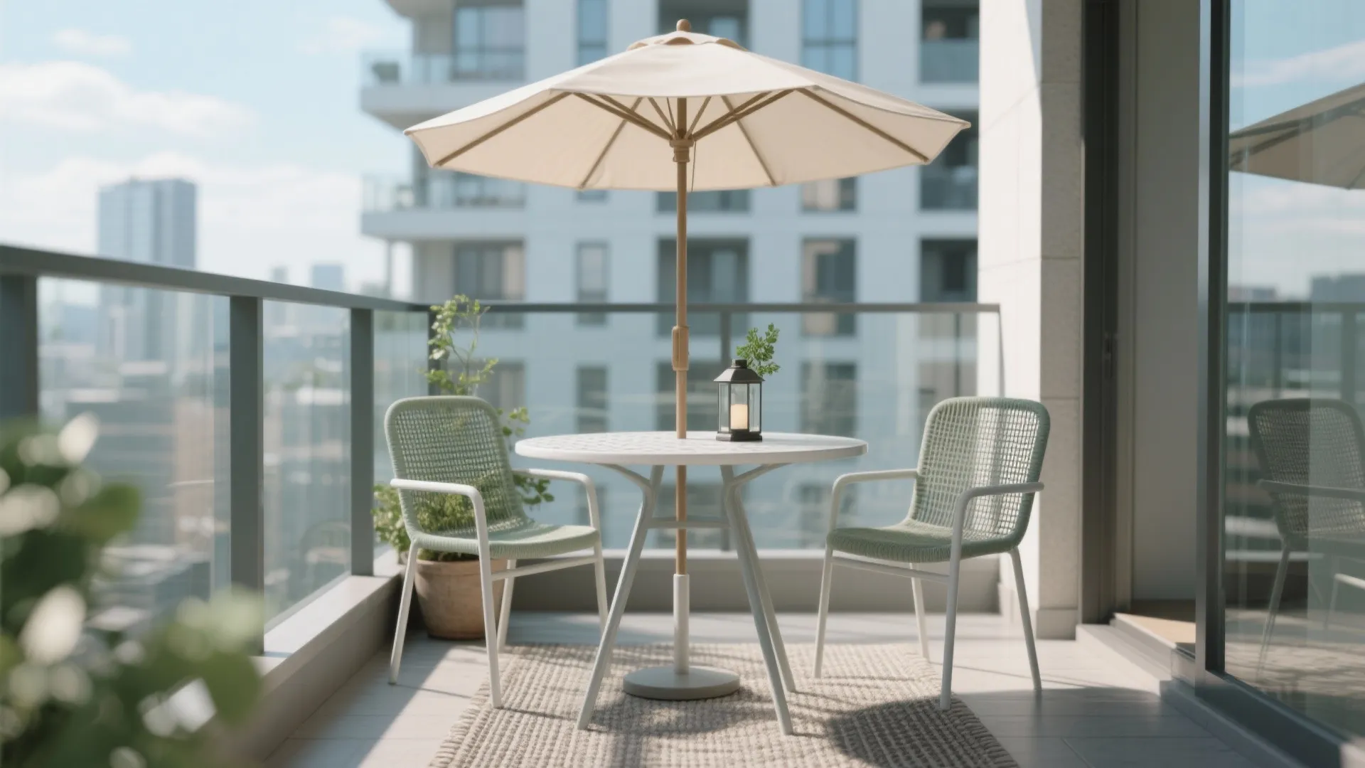 Small Deck Table with Umbrella: Stylish Balcony Solutions
