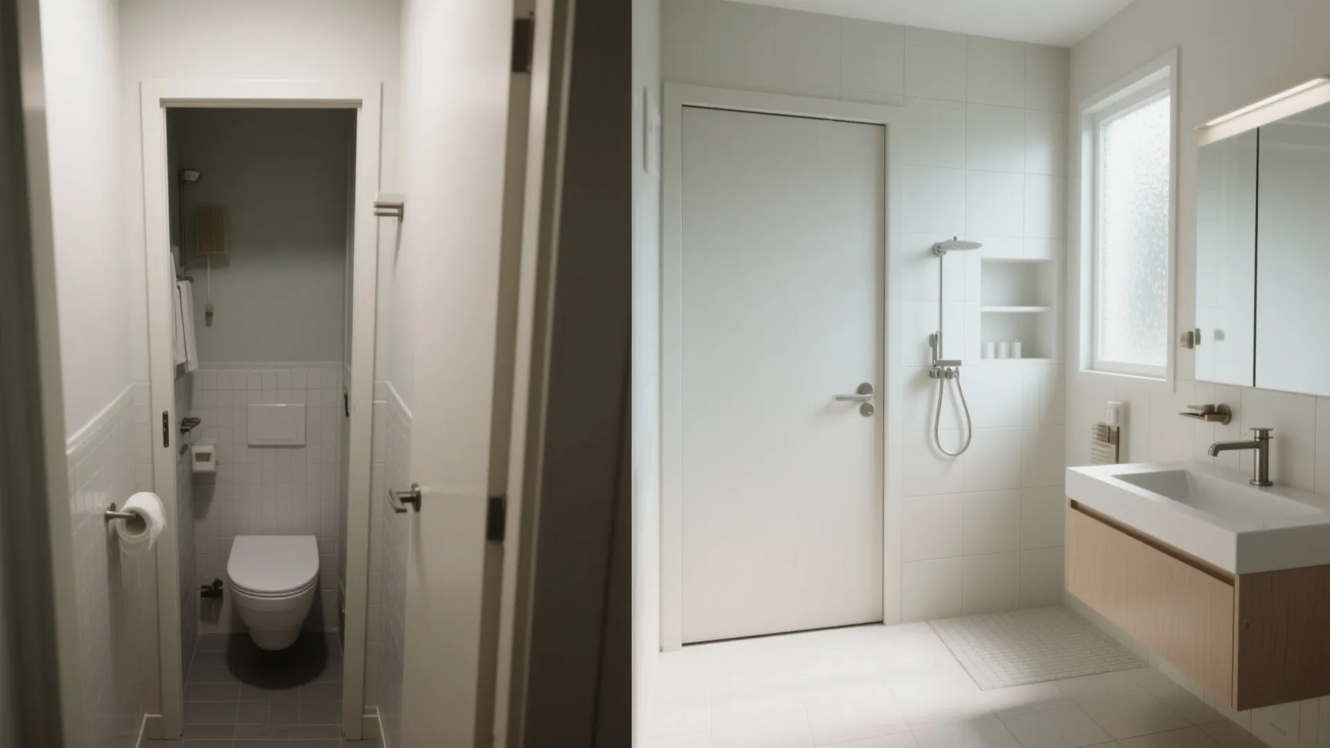 5. Small bathrooms: think pocket doors and curated niches