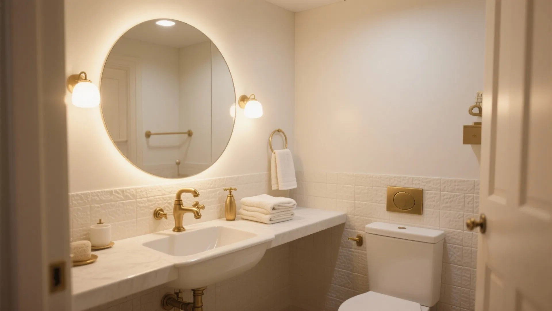4) Small bathrooms: amplify light without washing out character