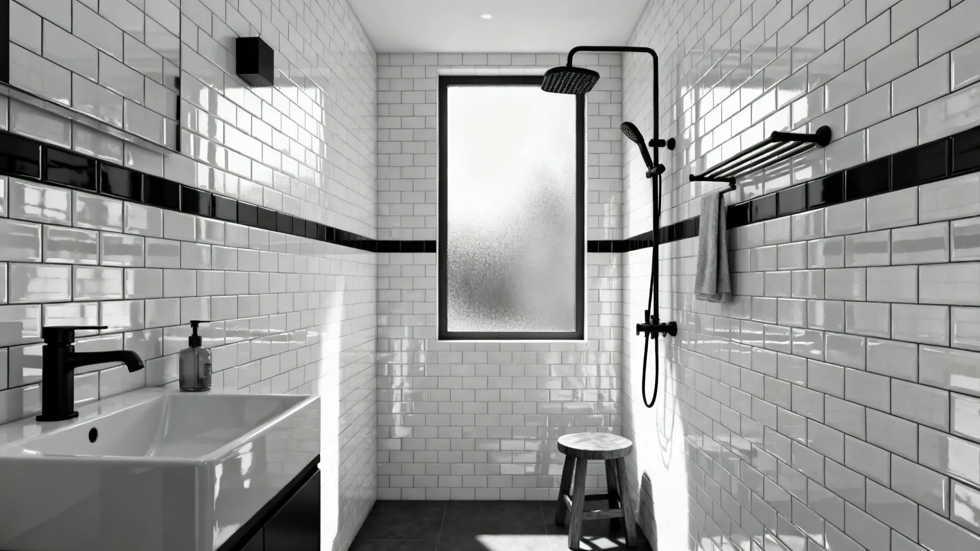 5 Small Bathroom Ideas: Black and White