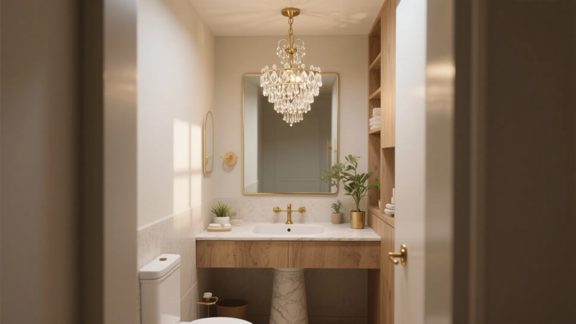 5 Small Bathroom Chandelier Ideas: Chic chandelier solutions to make a tiny bathroom feel luxe and spacious