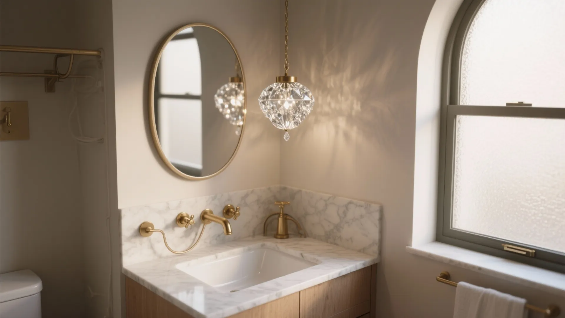 5 Chandelier Ideas for Small Bathrooms: How to add sparkle: 5 practical chandelier inspirations for compact bathrooms from a pro designer