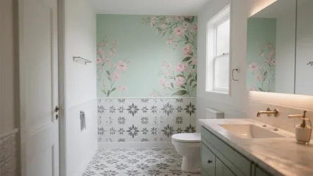 5 Bathroom Tiles Flower Design Ideas
