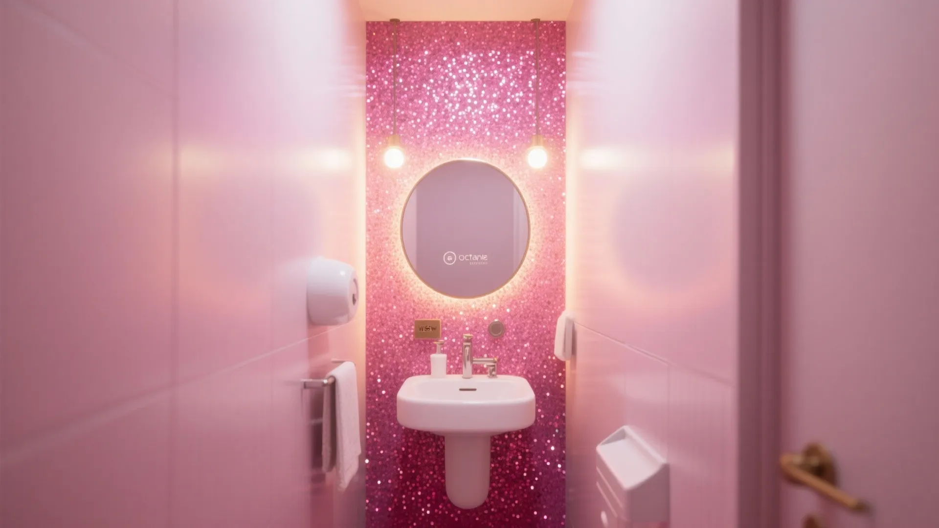 4. Pink Glitter in Small Spaces