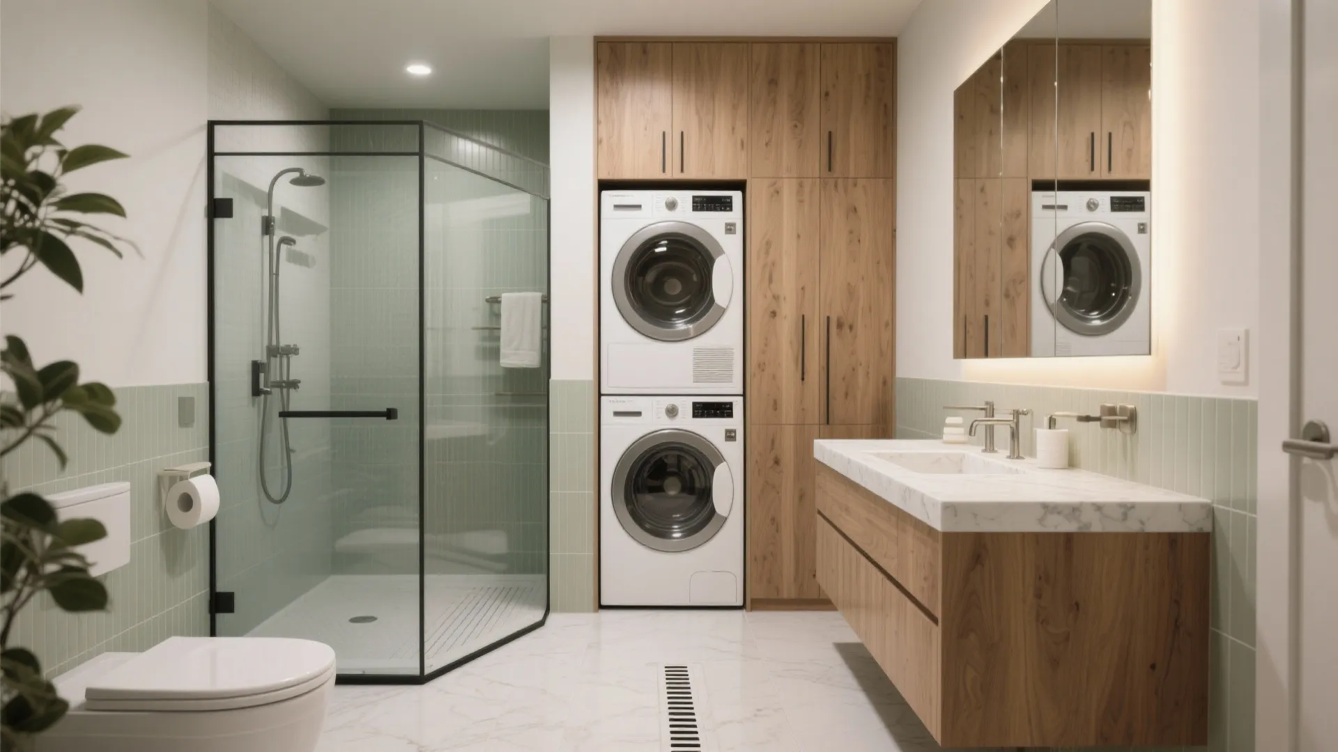 Small Bathroom and Laundry Combo: 5 Space-Savvy Ideas: A designer’s real-world playbook for blending a washer-dryer into a tiny bath—without losing calm, function, or style.