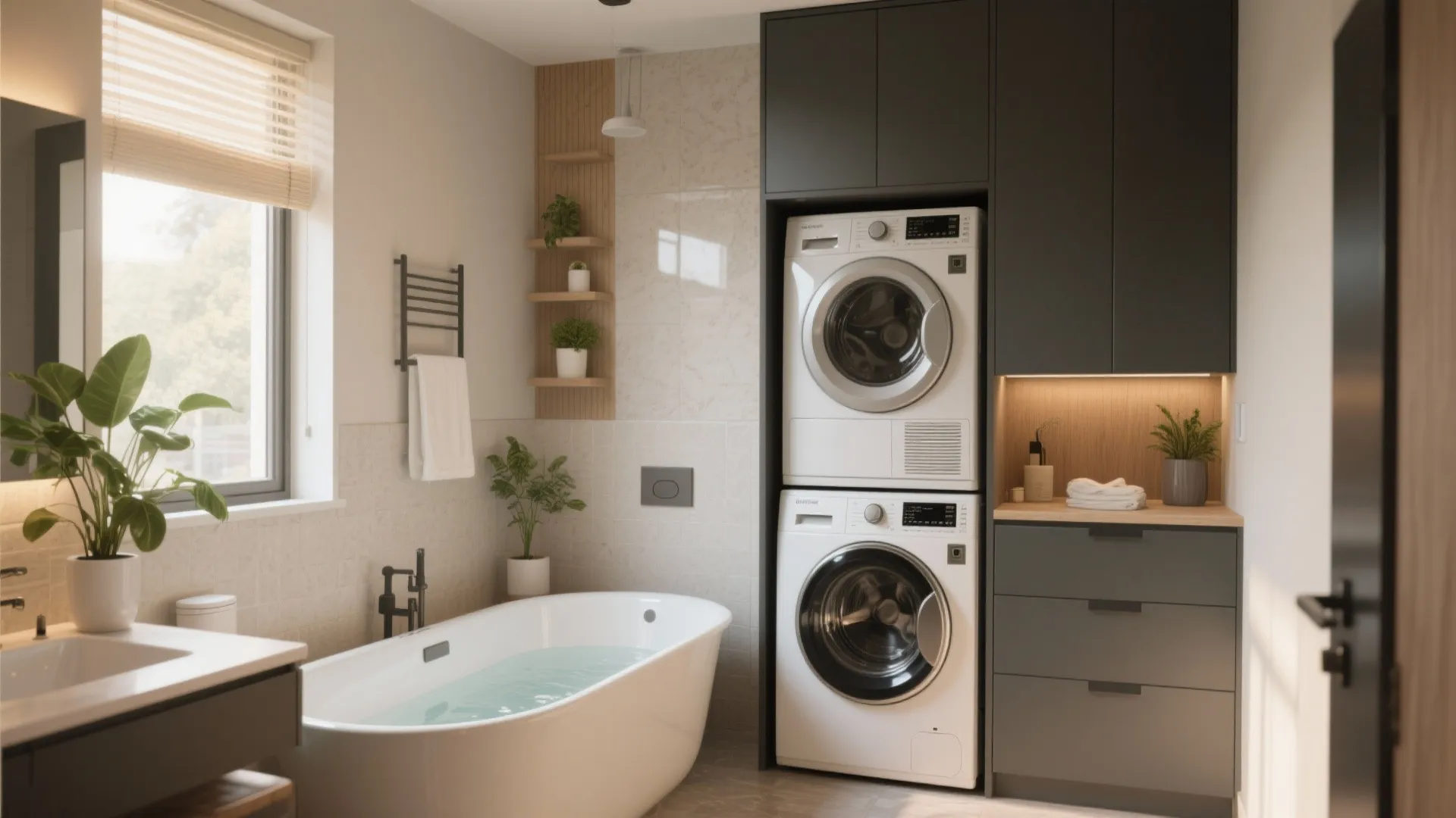 10 Bathroom Ideas with Laundry Room: Small Space, Big Style: 10 Creative Bathroom-Laundry Combos