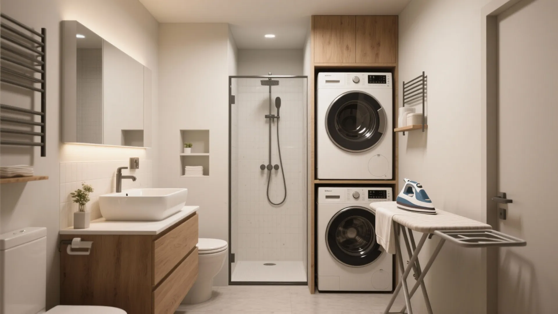 5 Smart Small Bathroom Laundry Room Combo Layouts: Creative ideas to fit shower, washer & dryer in tight spaces