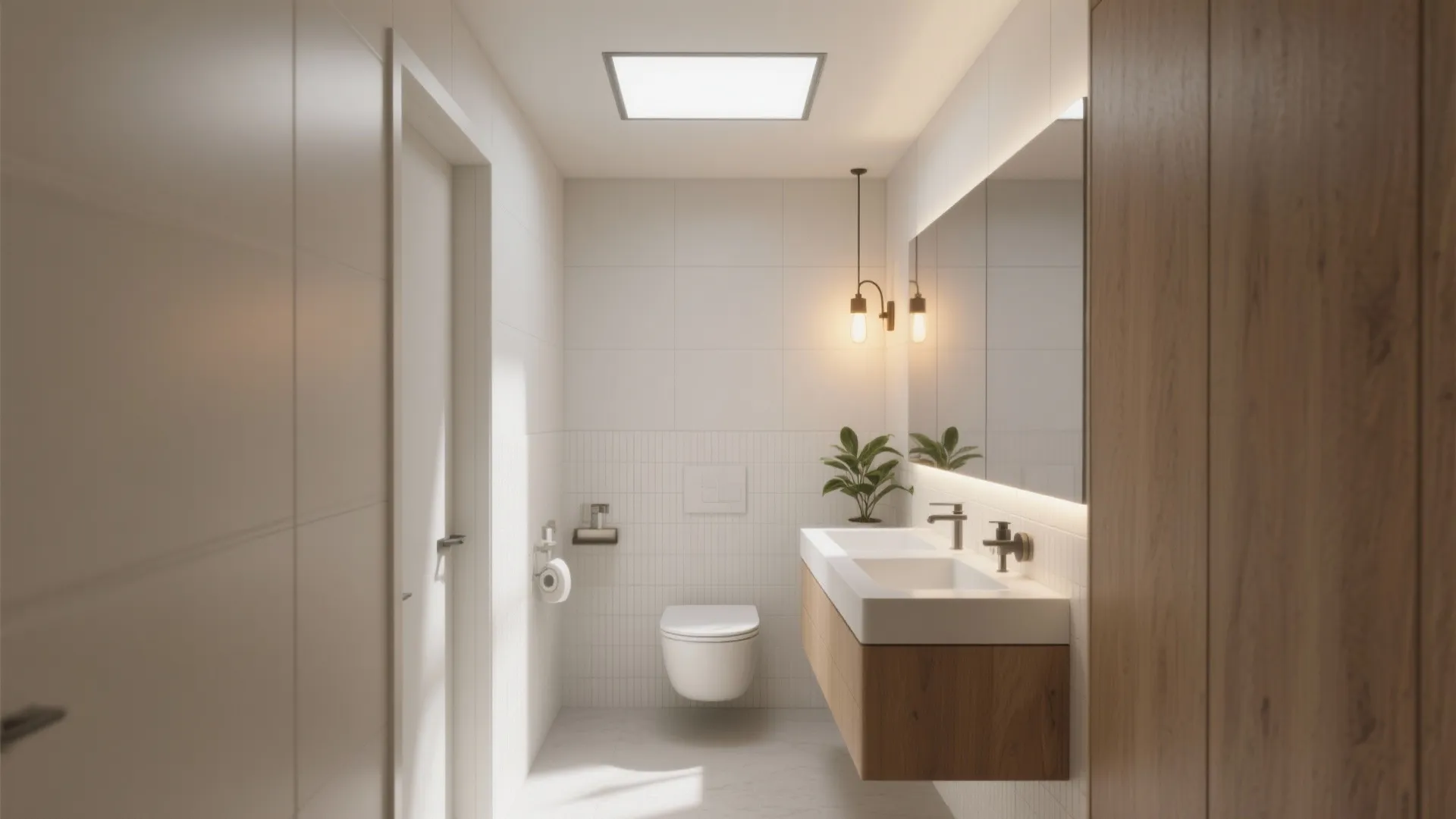 Small Bathroom Lighting: 5 Bright Ideas: Make a tiny bathroom shine with 2 light fixtures and smart layout strategies