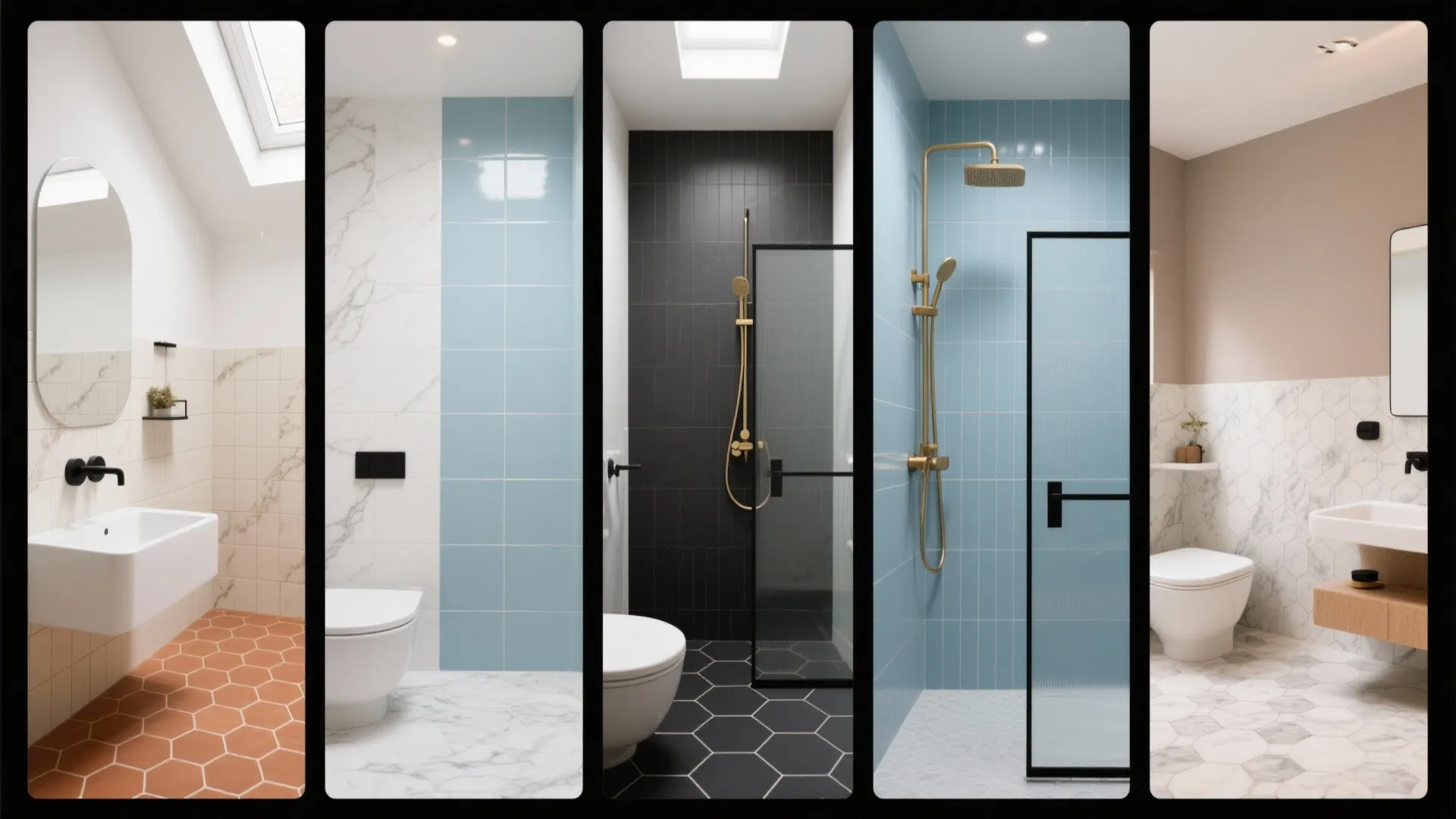 5 Small Bathroom Tiles Color Combination Ideas