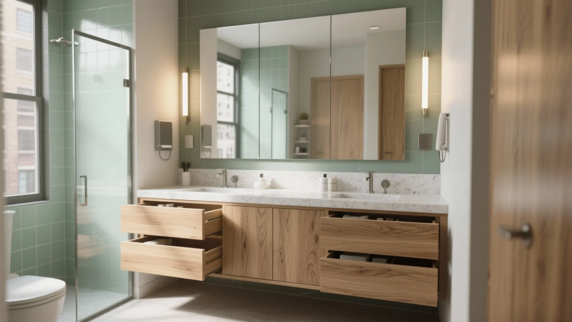 Bathroom Dressing Design That Fixes Small, Cluttered Vanities