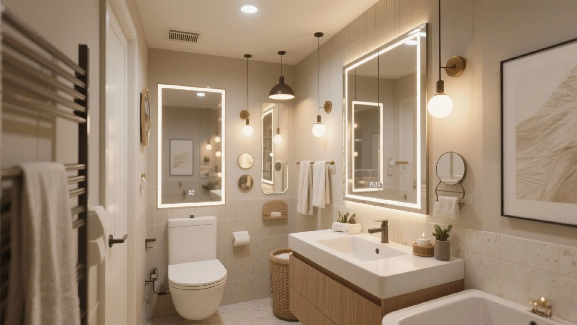 10 Bathroom Lights & Mirror Ideas: Creative Lighting & Mirror Combos to Transform Small Bathrooms