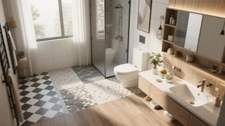 5 Smart 1 BHK Bathroom Flooring Ideas