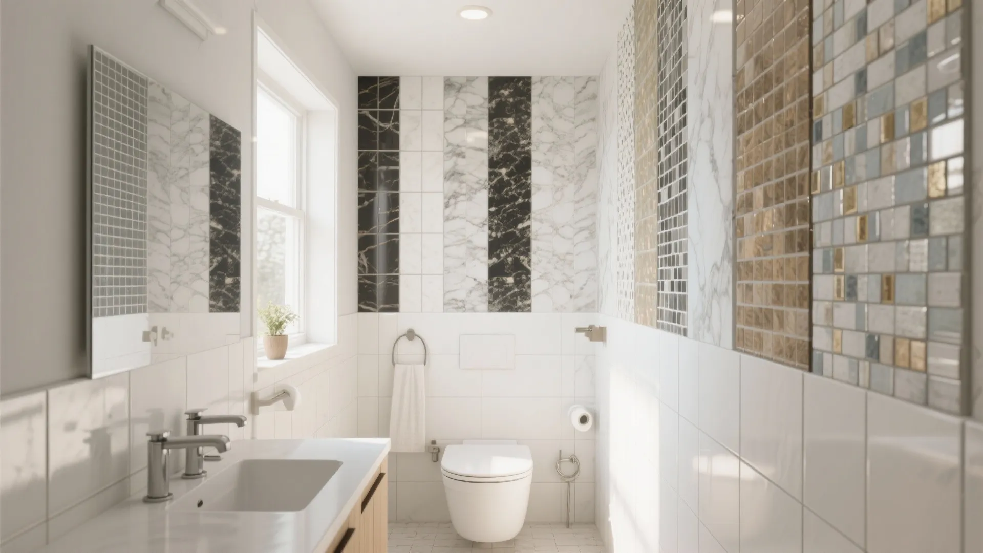 10 Small Bathroom Wall Tile Ideas: Creative Wall Tile Designs to Make Small Bathrooms Look Spacious