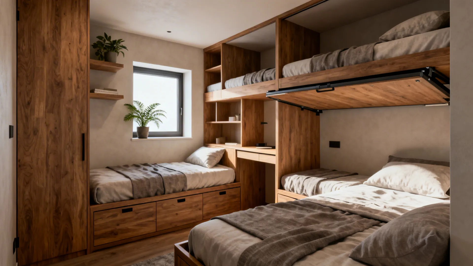 Smart Small Bedroom Ideas for Two Beds