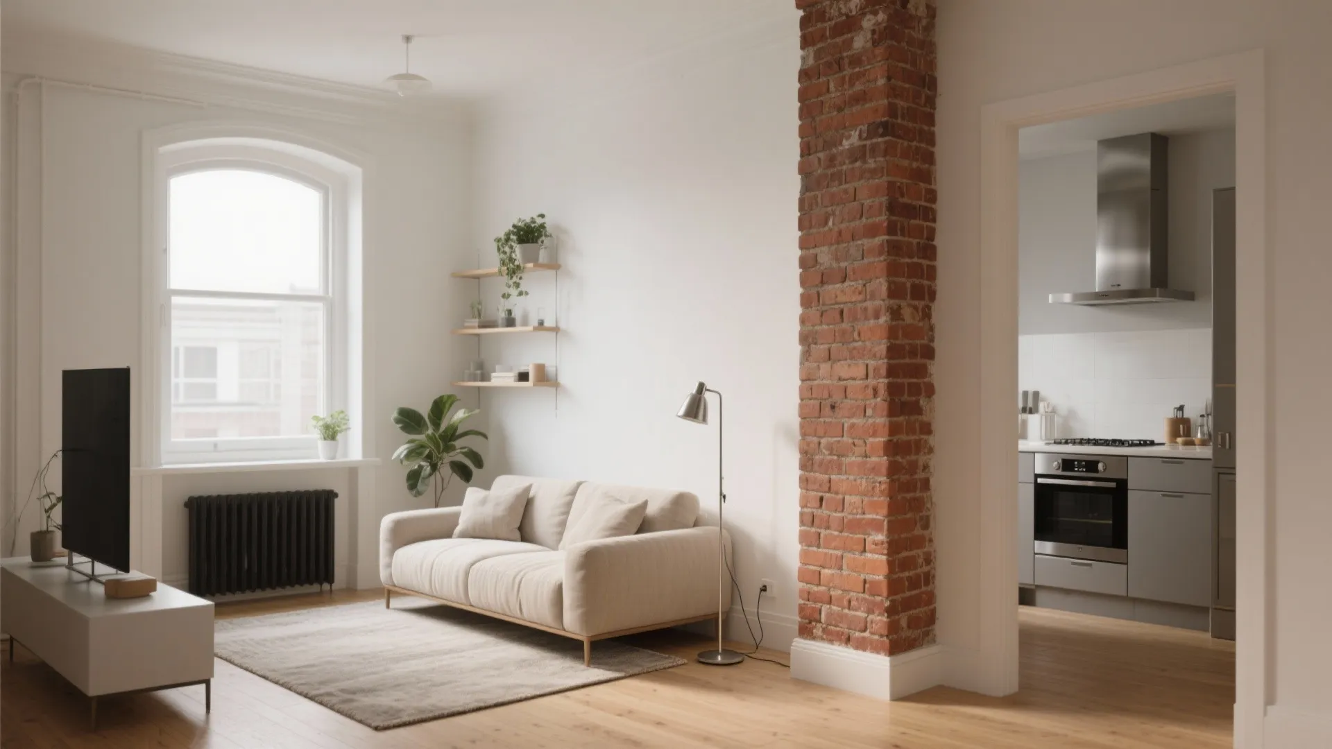 Small Room Feels Cramped? Try Exposed Brick Wall Design