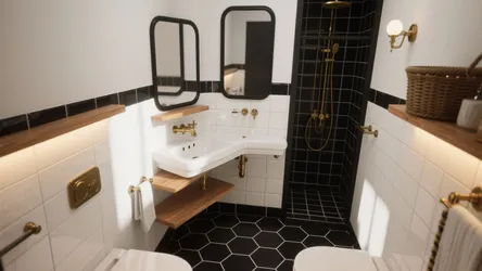 5 Bold Ideas for White and Black Tile Bathrooms